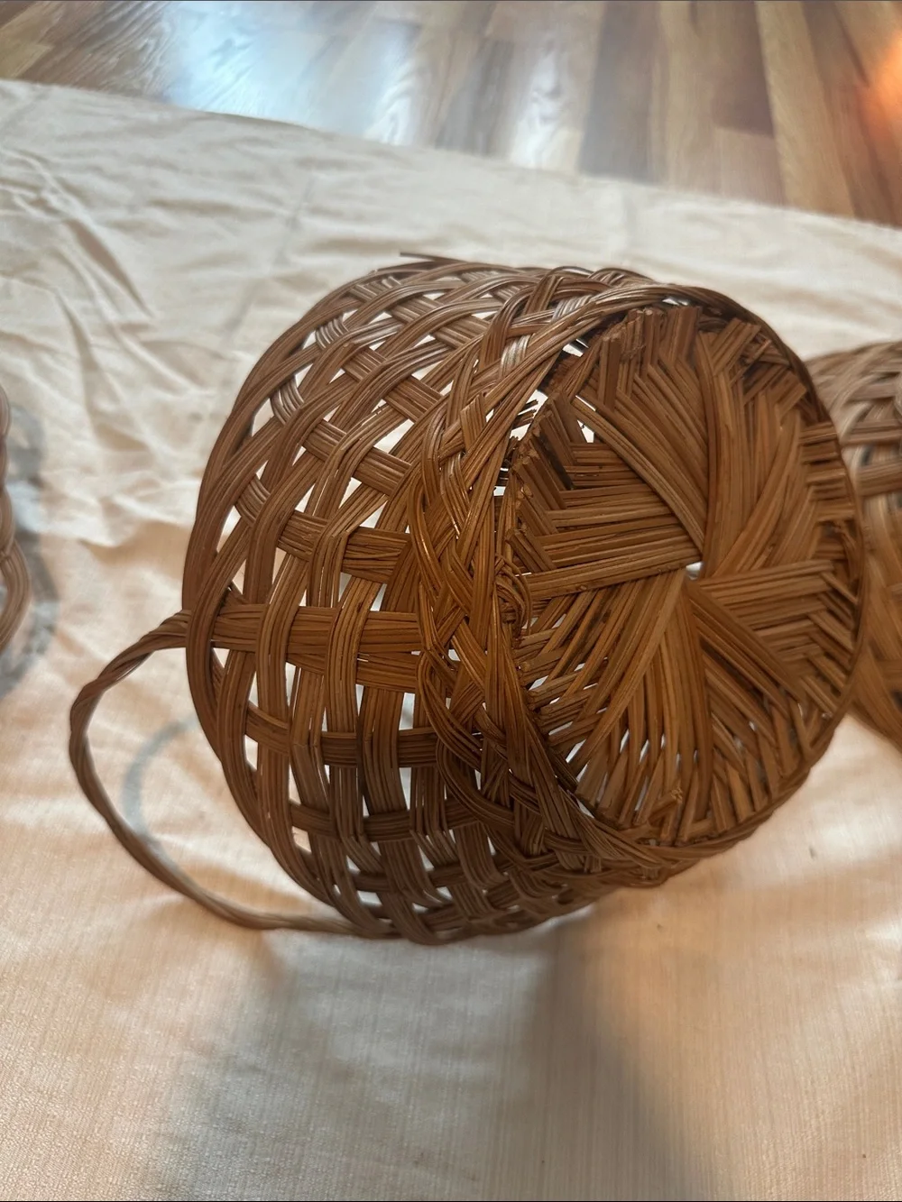 Handwoven Natural Brown Wicker Basket Trio - Home Accents